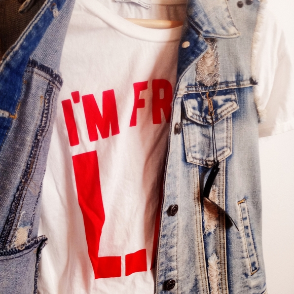 80's Vintage Metallic Stud Denim Architect Vest Cropped Distressed Stone Wash - Picture 2 of 15